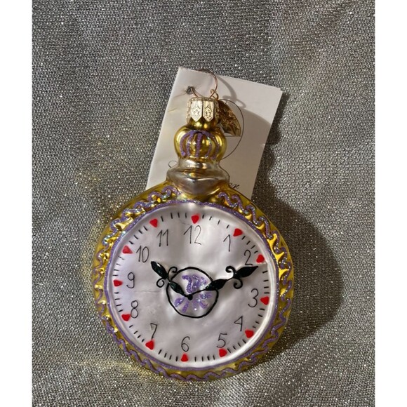 Christopher Radko Olden Times Glass Ornament Pocket Watch Vintage 2000 Y2K Retro - Picture 1 of 4